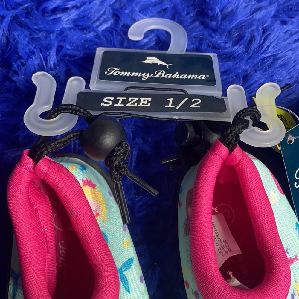 Tommy Bahama Blue Pink Mermaid Water Shoes Baby Girl’s Size 1-2